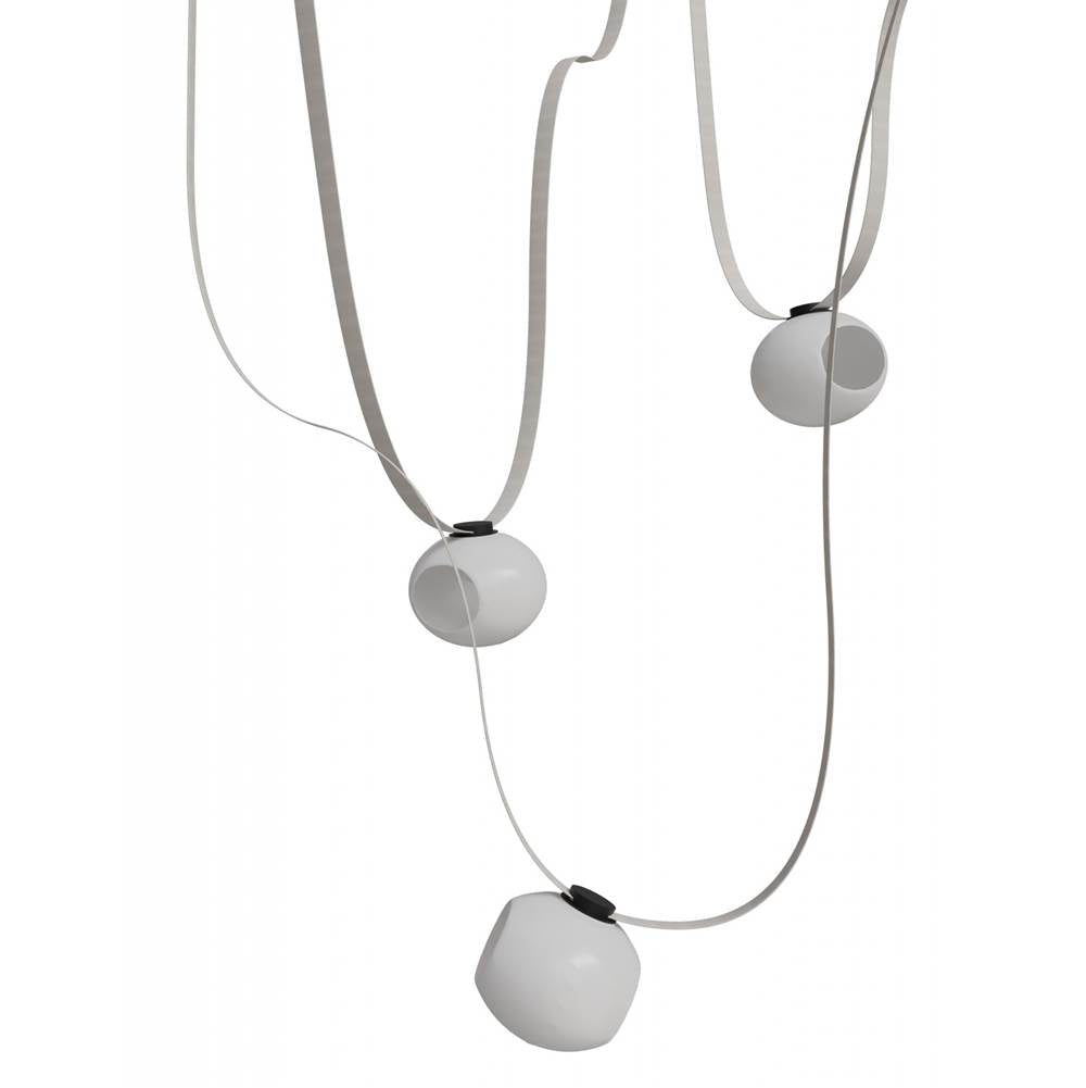 Avenue Lighting Fremont Belt 3-light 275''l Pendant In Black/white Glass Open Globes