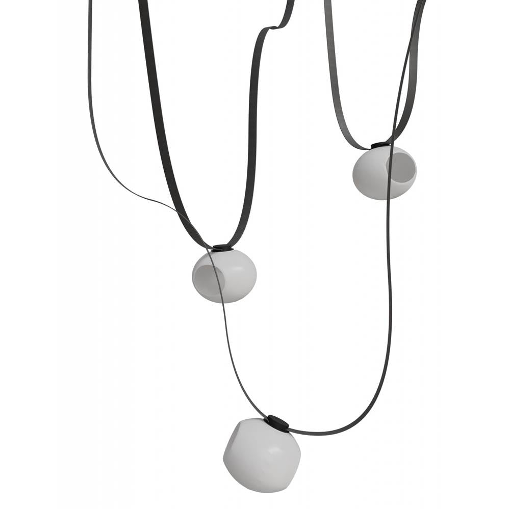 Avenue Lighting Fremont Belt 3-light 275''l Pendant In Black/white Glass Open Globes