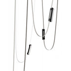 Avenue Lighting Fremont Belt 5-light 551''l Pendant In Black/clear Ribbed Glass Bars