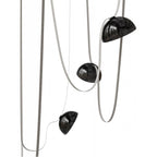 Avenue Lighting Fremont Belt 5-light 551''l Pendant In Black/smoked Glass Bowls