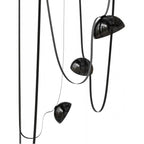 Avenue Lighting Fremont Belt 5-light 551''l Pendant In Black/smoked Glass Bowls