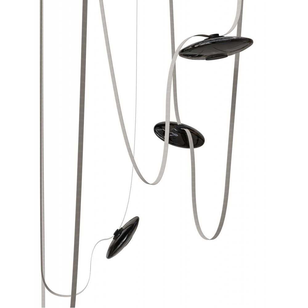 Avenue Lighting Fremont Belt 5-light 551''l Pendant In Black/smoked Glass Disc