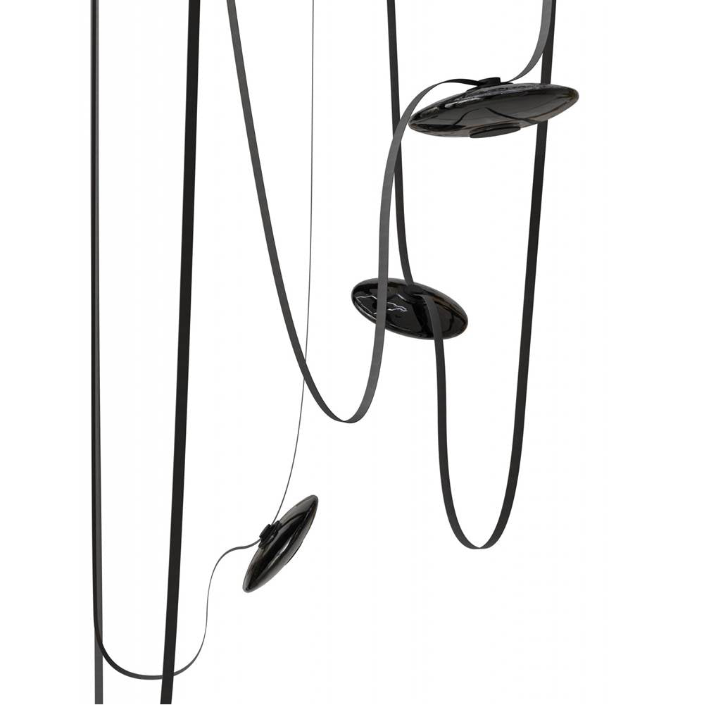 Avenue Lighting Fremont Belt 5-light 551''l Pendant In Black/smoked Glass Disc