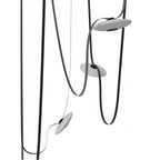 Avenue Lighting Fremont Belt 5-light 551''l Pendant In Black/white Glass Disc