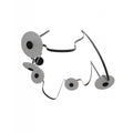 Avenue Lighting HF7205-G201-BLK Black Fremont Belt 5-light 551''l Pendant In Black/white Glass Disc Image 1