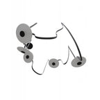 Avenue Lighting HF7205-G201-BLK Black Fremont Belt 5-light 551''l Pendant In Black/white Glass Disc Image 1