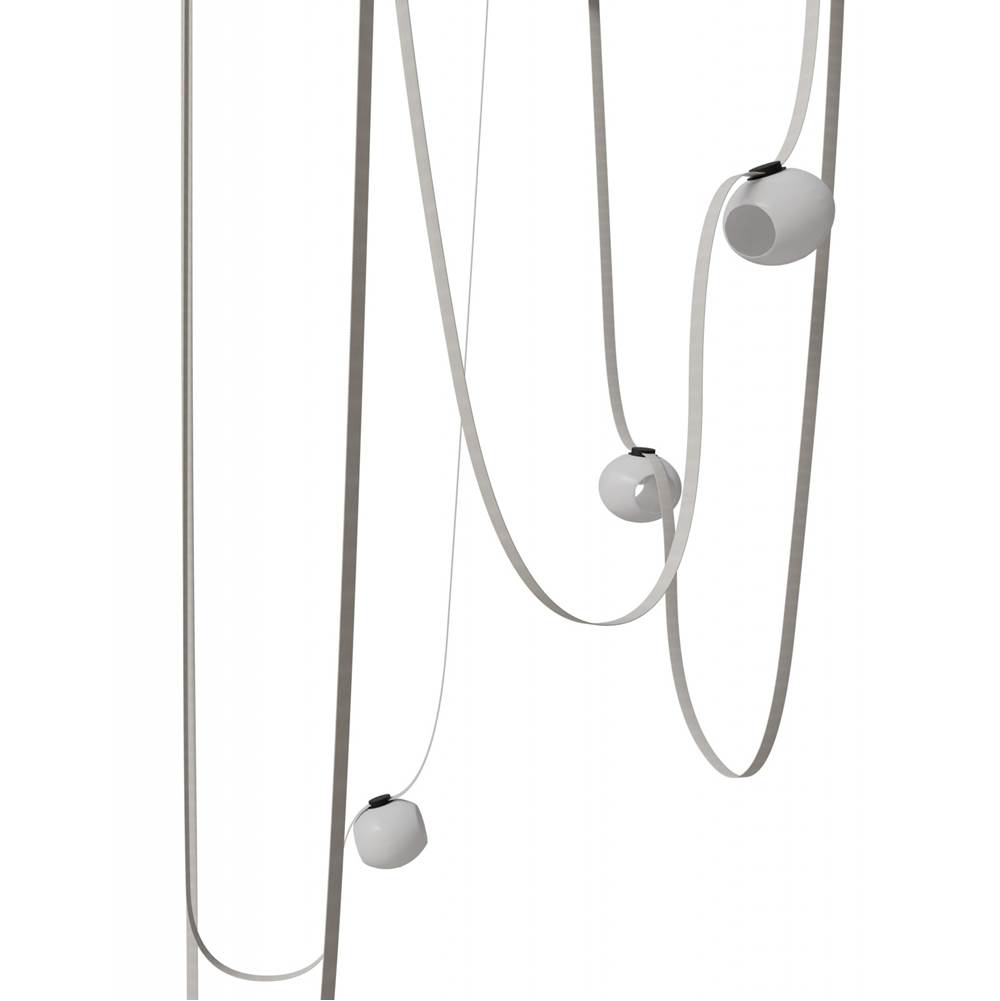 Avenue Lighting Fremont Belt 5-light 551''l Pendant In Black/white Glass Open Globes
