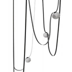 Avenue Lighting Fremont Belt 5-light 551''l Pendant In Black/white Glass Open Globes
