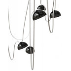 Avenue Lighting Fremont Belt 7-light 826''l Pendant In Black/smoked Glass Bowls