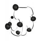 Avenue Lighting HF7207-G102-BLK Black Fremont Belt 7-light 826''l Pendant In Black/smoked Glass Bowls Image 1