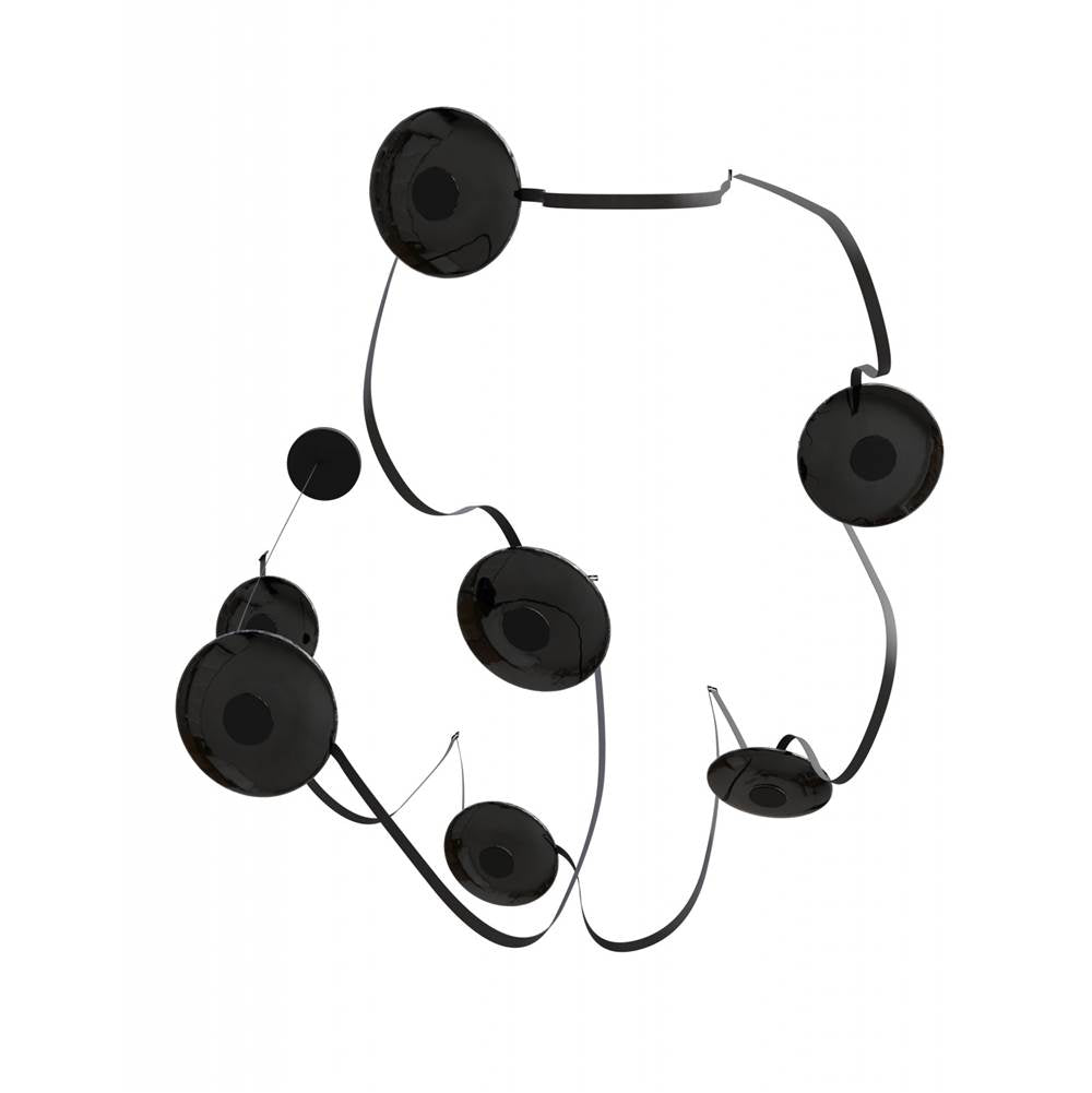 Avenue Lighting HF7207-G202-BLK Black Fremont Belt 7-light 826''l Pendant In Black/smoked Glass Disc Image 1