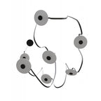 Avenue Lighting HF7207-G201-BLK Black Fremont Belt 7-light 826''l Pendant In Black/white Glass Disc Image 1