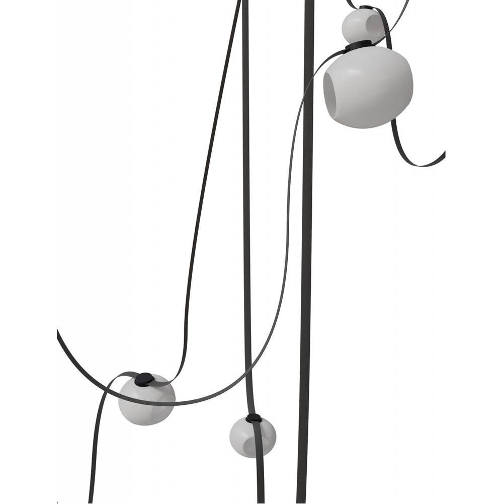 Avenue Lighting Fremont Belt 7-light 826''l Pendant In Black/white Glass Open Globes
