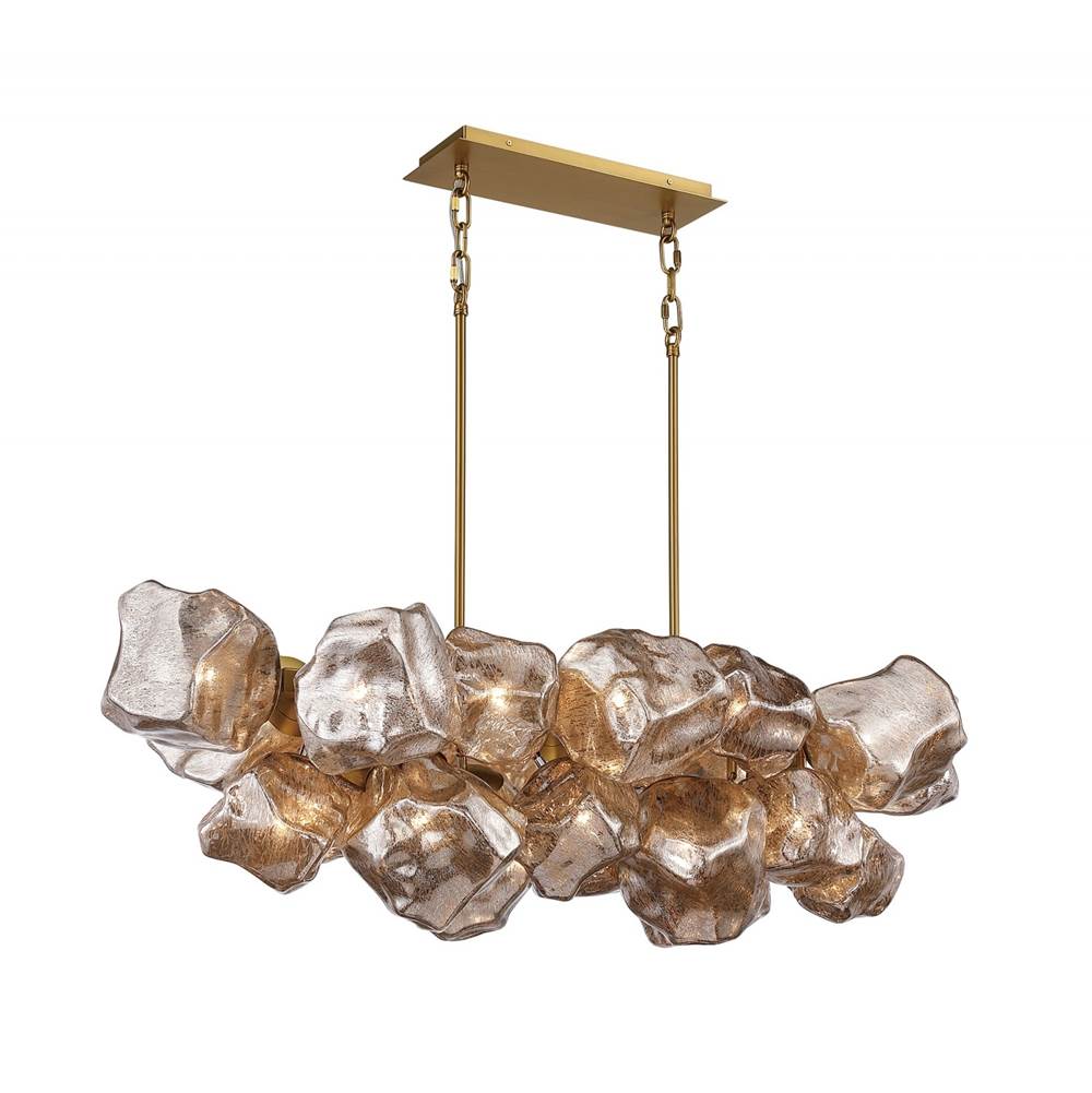 Avenue Lighting Rockefeller 49''w Multi-light Chandelier In Aged Brass
