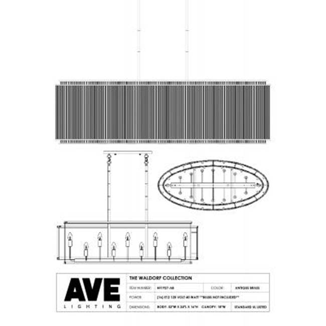 Avenue Lighting Waldorf Hanging Oval Chandelier
