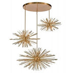 Avenue Lighting HF8303-AB Antique Brass,Champagne Glass Palisades Ave Hanging Cluster Chandelier Image 1