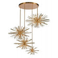 Avenue Lighting HF8404-AB Antique Brass,Champagne Glass Palisades Ave Hanging Cluster Chandelier Image 1