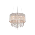 Avenue Lighting Beverly Dr Beverly Dr. Collection Round Silver Silk String Shade And Crystal Dual Mount
