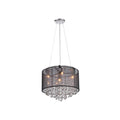 Avenue Lighting Riverside Dr Riverside Dr. Collection Round Black Organza Silk Shade And Crystal Dual Mount