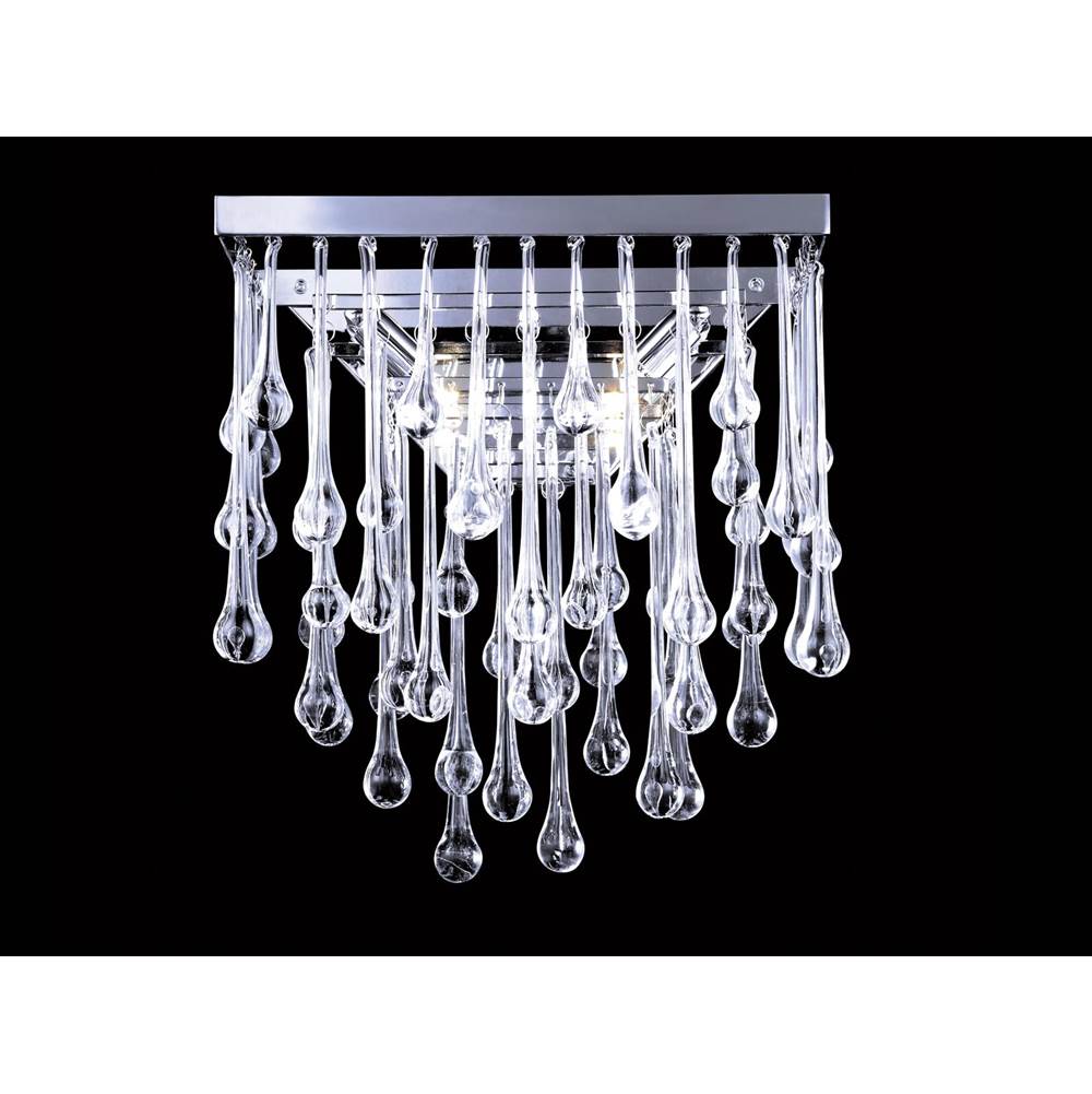 Avenue Lighting Hollywood Blvd Hollywood Blvd. Collection Polish Nickel /clear Glass Tear Drops Square Wall Sconce