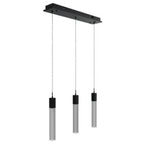 Avenue Lighting HF1900-3-GL-BK-SNW Black The Original Glacier Snow Avenue Collection Black 3 Light Pendant Fixture Image 1