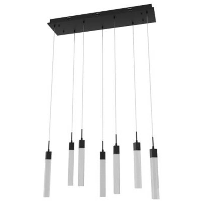 Avenue Lighting HF1900-7-GL-BK-SNW Black The Original Glacier Snow Avenue Collection Black 7 Light Pendant Fixture Image 1