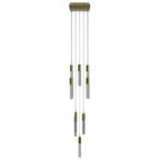 Avenue Lighting The Original Glacier Snow Avenue The Original Glacier Snow Avenue Collection Brushed Brass 13 Light Pendant Fixture