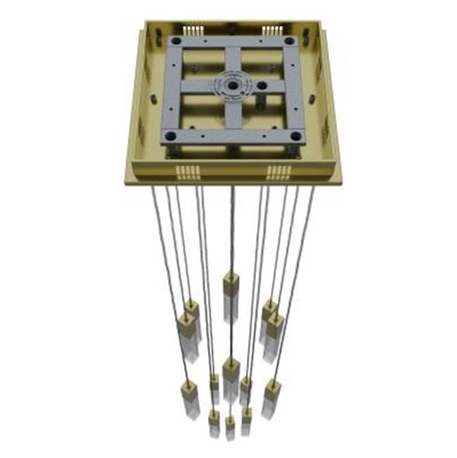 Avenue Lighting HF1905-13-GL-BB-SNW Brushed Brass The Original Glacier Snow Avenue Collection Brushed Brass 13 Light Pendant Fixture Image 2