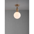 Buster + Punch NFC-823205 Brass Forked Ceiling / Globe / Opal / Medium / Brass Image 1