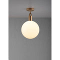 Buster + Punch NFC-823206 Brass Forked Ceiling / Globe / Opal / Large / Brass Image 1