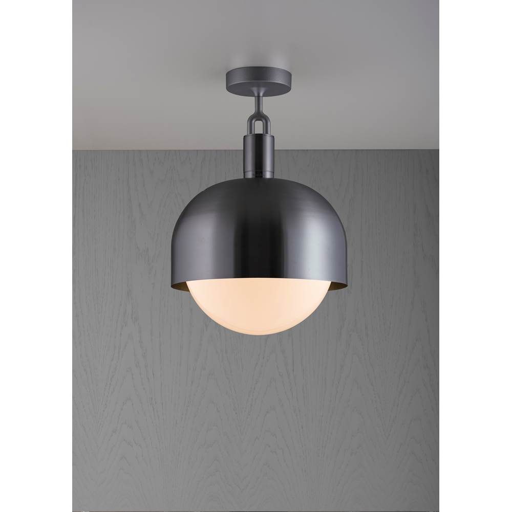 Buster + Punch NFC-863221 Gun Metal Forked Ceiling / Shade / Globe / Opal / Large / Gun Metal Image 1
