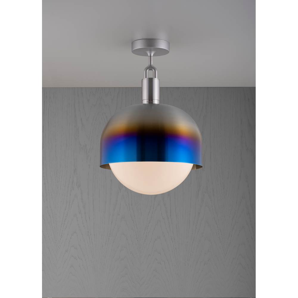 Buster + Punch NFC-893231 Burnt Steel Forked Ceiling / Shade / Globe / Opal / Large / Burnt Steel Image 1