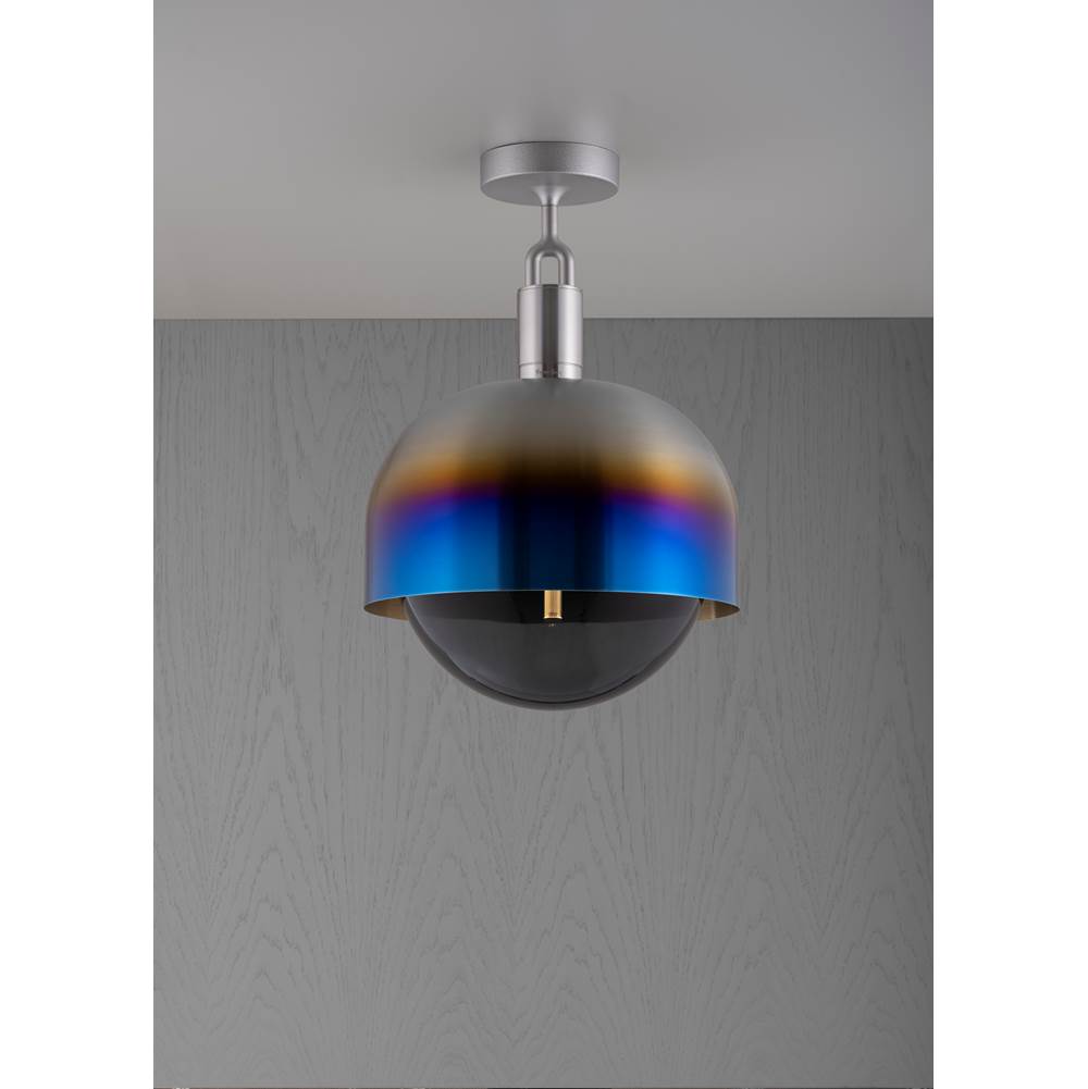 Buster + Punch NFC-893232 Burnt Steel Forked Ceiling / Shade / Globe / Smoked / Large / Burnt Steel Image 1
