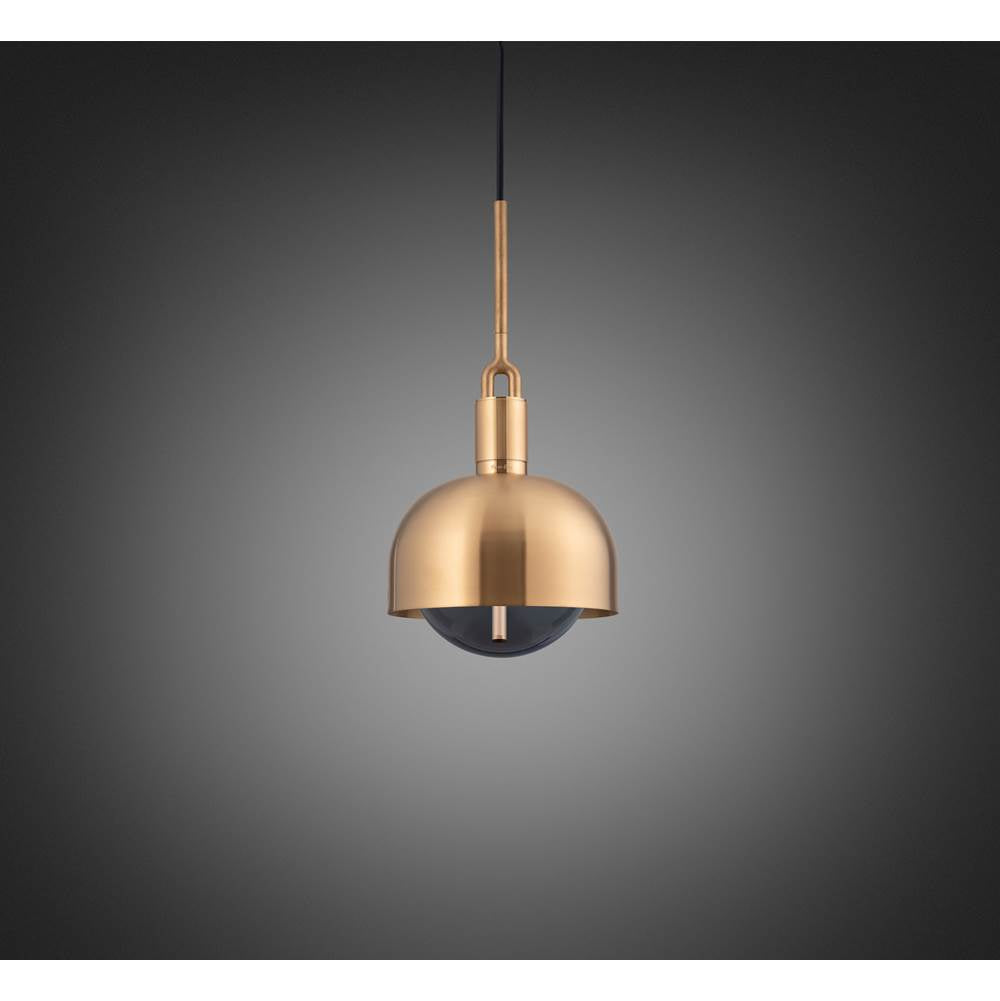 Buster + Punch NFP-813164 Brass Forked Pendant / Shade / Globe / Smoked / Medium / Brass Image 1