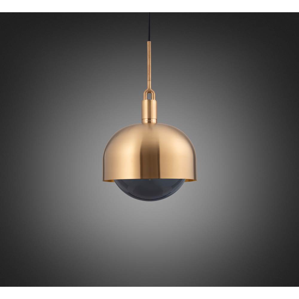 Buster + Punch NFP-813166 Brass Forked Pendant / Shade / Globe / Smoked / Large / Brass Image 1