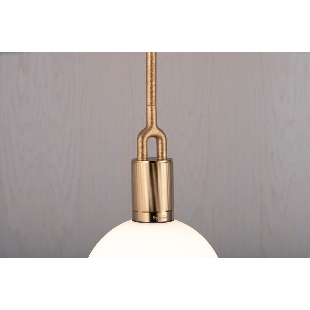 Buster + Punch Forked Pendant / Globe / Opal / Large / Brass