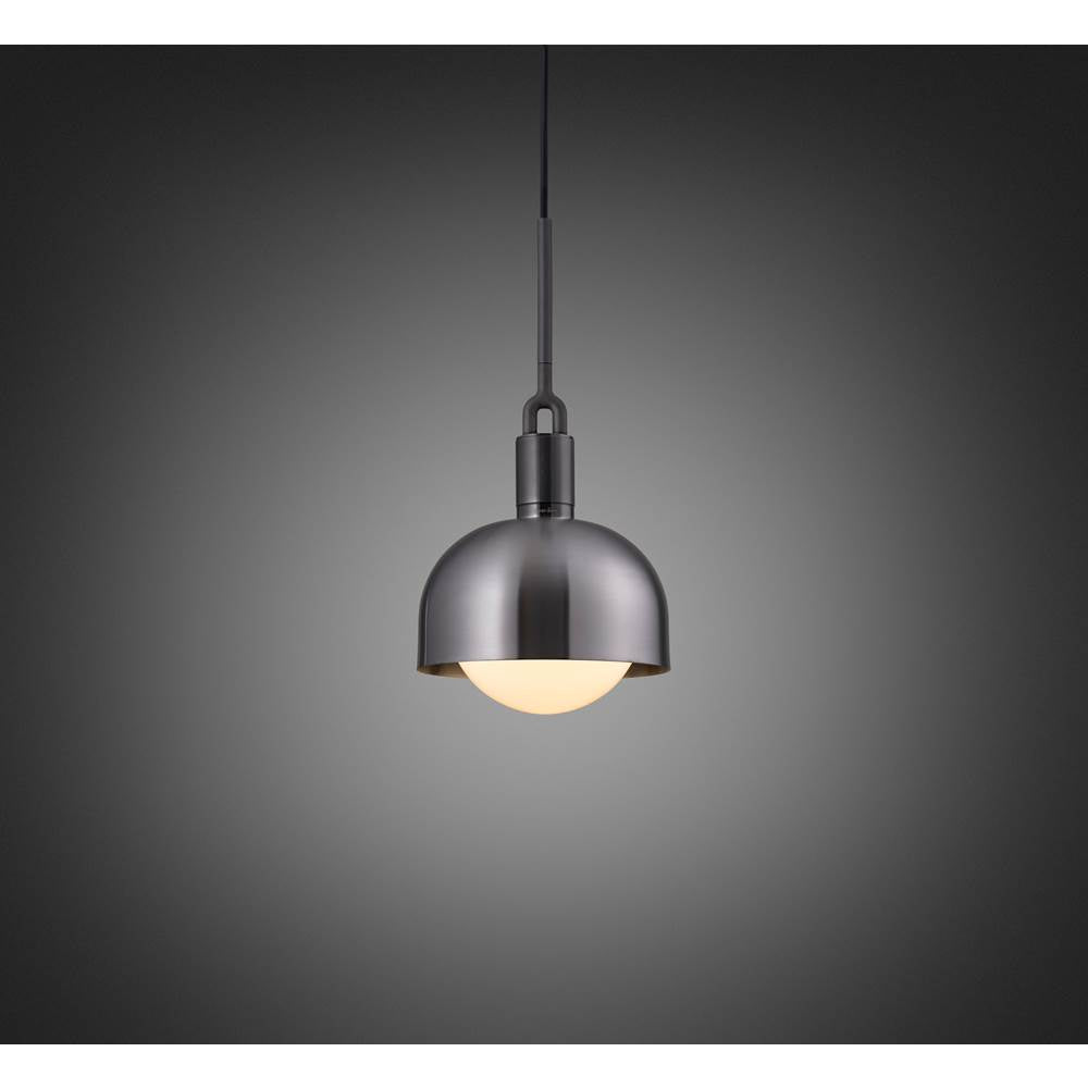 Buster + Punch NFP-863183 Gun Metal Forked Pendant / Shade / Globe / Opal / Medium / Gun Metal Image 1