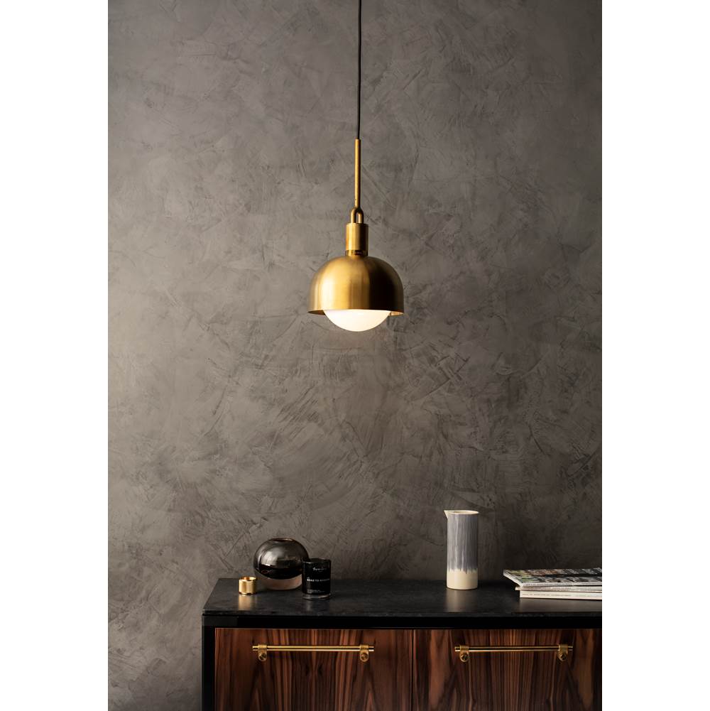 Buster + Punch NFP-893193 Burnt Steel Forked Pendant / Shade / Globe / Opal / Medium / Burnt Steel Image 3