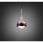 Buster + Punch NFP-893193 Burnt Steel Forked Pendant / Shade / Globe / Opal / Medium / Burnt Steel Image 1