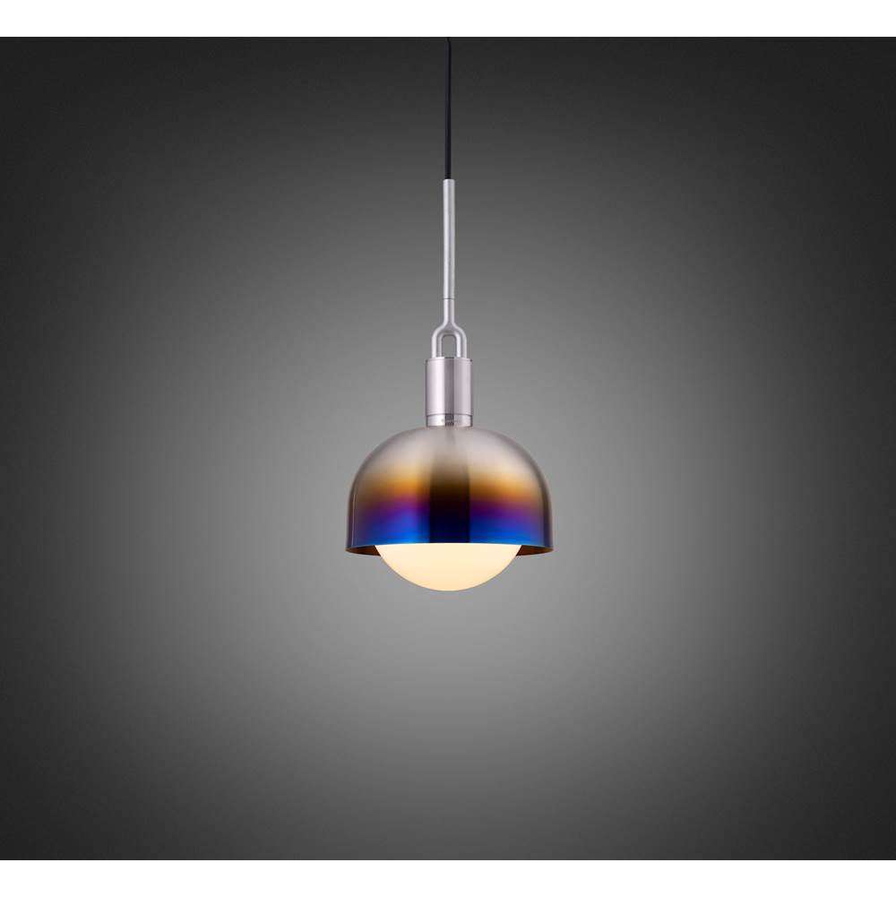 Buster + Punch NFP-893193 Burnt Steel Forked Pendant / Shade / Globe / Opal / Medium / Burnt Steel Image 1