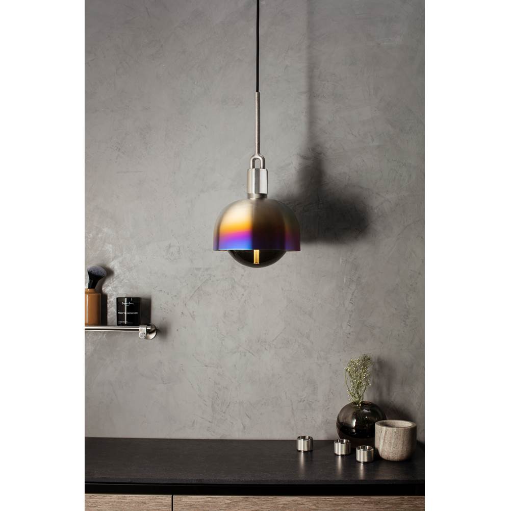 Buster + Punch NFP-893194 Burnt Steel Forked Pendant / Shade / Globe / Smoked / Medium / Burnt Steel Image 3