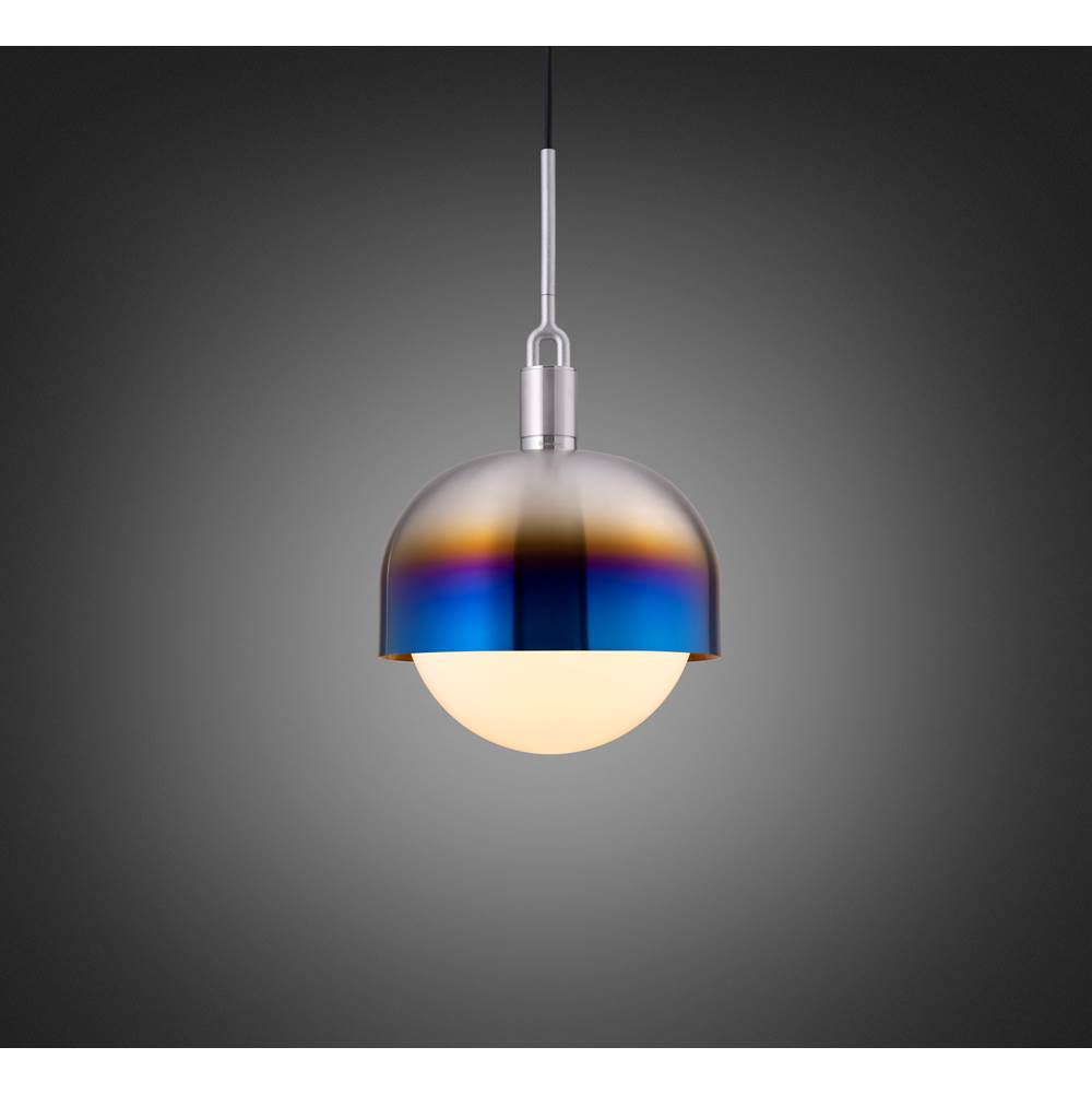 Buster + Punch NFP-893195 Burnt Steel Forked Pendant / Shade / Globe / Opal / Large / Burnt Steel Image 1