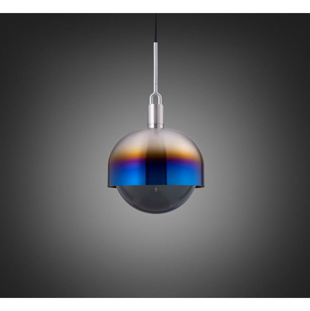 Buster + Punch NFP-893196 Burnt Steel Forked Pendant / Shade / Globe / Smoked / Large / Burnt Steel Image 1