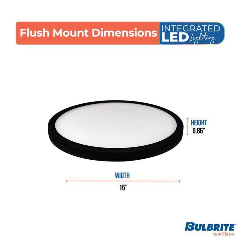 Bulbrite 773621 Black 25w Led 15in Flush Mount 3000k Black Dimmable Ja8 Image 7