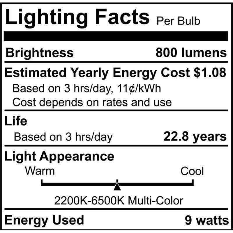 Bulbrite 195125 Frost Smart Led Wifi Bulb 9w A19 90cri White Light Plus Multi-color 60w Equivalent 1pk Image 3