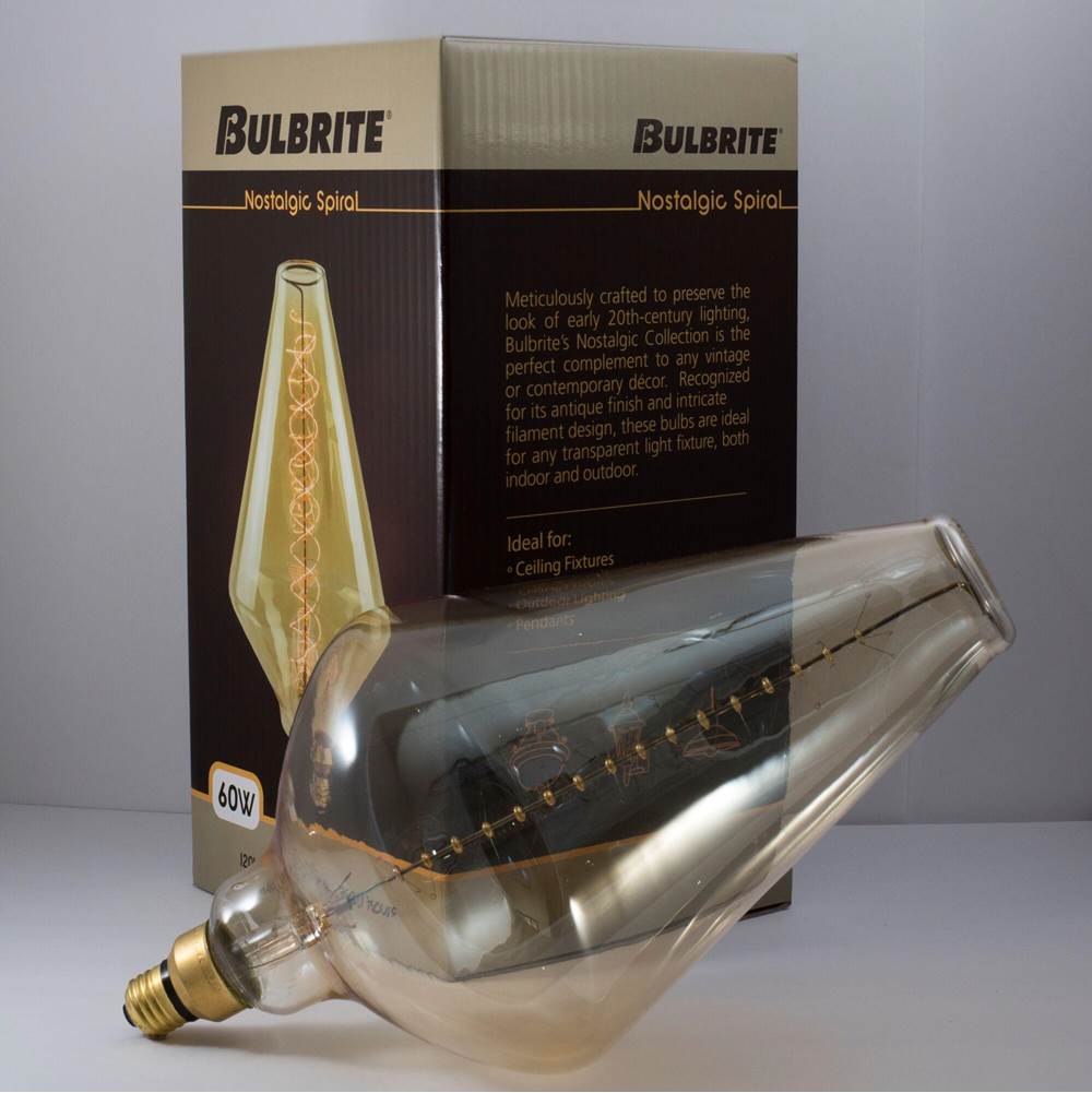 Bulbrite  60w Diamond Shaped Grand Nostalgic Spiral E26 120v