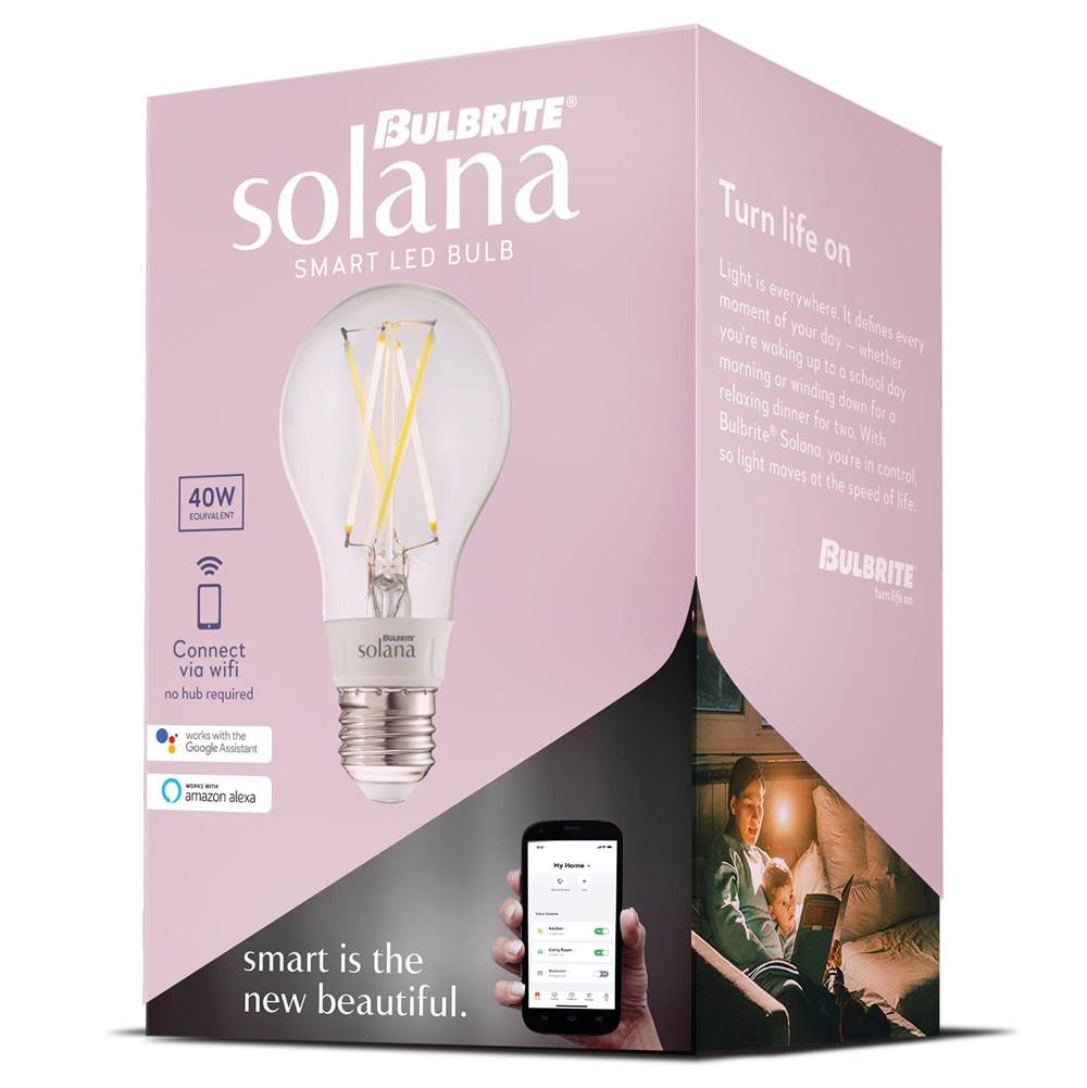 Bulbrite  Smart Led Wifi Bulb 5.5w A19 White Light Clear 40w Equivalent 1pk