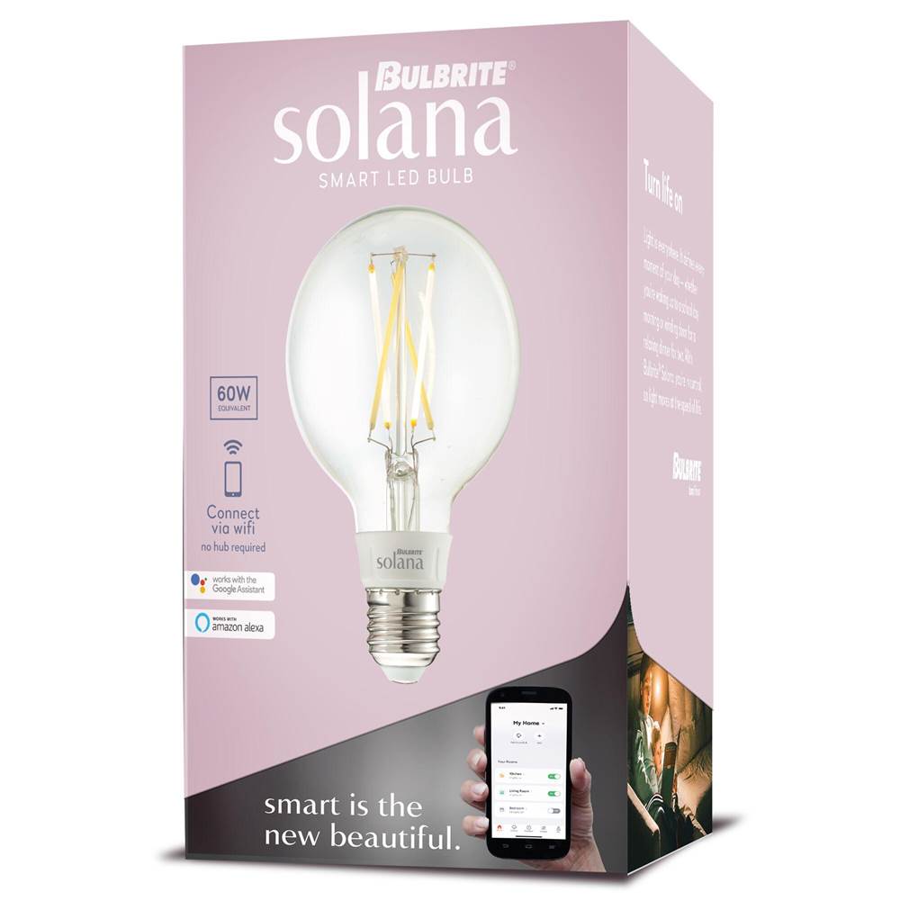 Bulbrite  Smart Led Wifi Bulb 5.5w G25 White Light Clear 60w Equivalent 1pk