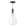 Bulbrite 810165  4w Led Pear Shaped Grand 2200k Filament W/ Gunmetal Black Pendant With Silver String Image 1