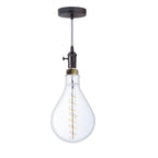 Bulbrite 810165  4w Led Pear Shaped Grand 2200k Filament W/ Gunmetal Black Pendant With Silver String Image 1
